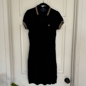 Fred Perry black pique polo dress size us 6, eur 38, uk 10